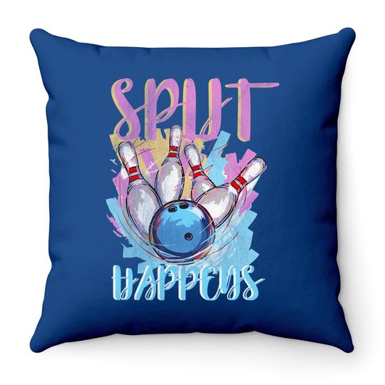 Funny Bowling Throw Pillow | "split Happens" | Bowling Lovers Gift