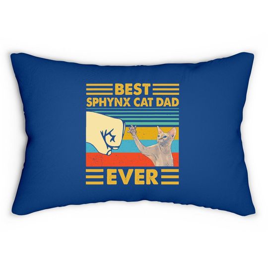 Best Sphynx Cat Dad Ever Retro Vintage Sunset Lumbar Pillow
