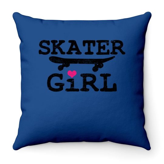 Skater Girl Skateboard Skateboarding Throw Pillow