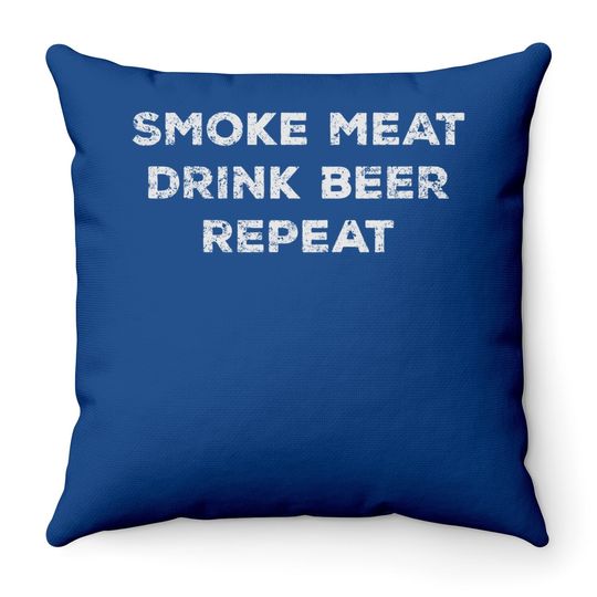 Meat Smoking Throw Pillow, Bbq Grilling, Bbq Smoker Throw Pillow, Throw Pillow