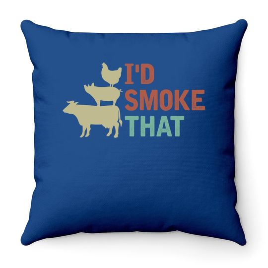 I D Smoke That Throw Pillow Grilling Barbeque Bbq Throw Pillow