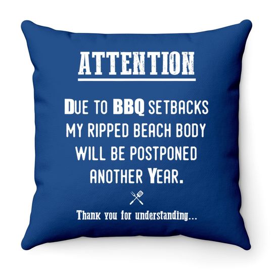 Funny Bbq Throw Pillow For Pitmasters & Barbecue Lovers