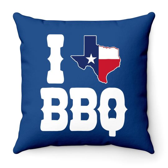 I Texas Bbq Throw Pillow Gift For Texans, I Love Texas Throw Pillow