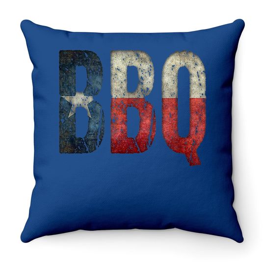 Bbq Texas State Flag Barbecue Throw Pillow