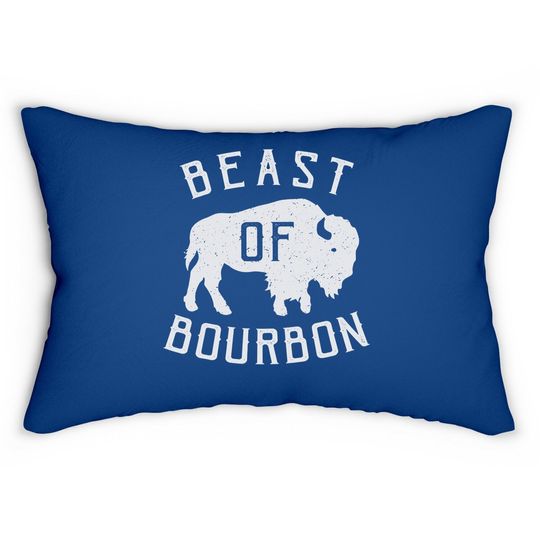 Beast Of Bourbon Drinking Whiskey Design Bison Buffalo Party Lumbar Pillow