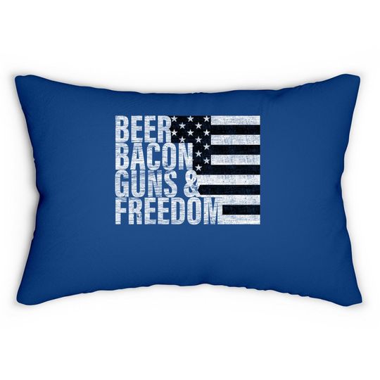Cigars Bourbon Guns & Freedom Lumbar Pillow Flag Lumbar Pillow