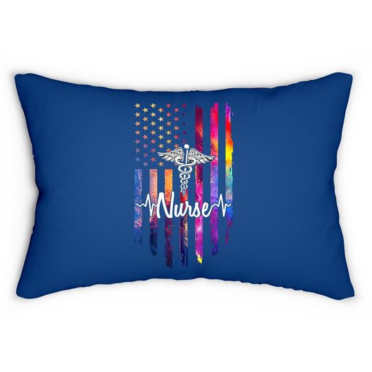 Nurse Lumbar Pillow Proud Nurse American Flag Usa Flag Nure Lumbar Pillow