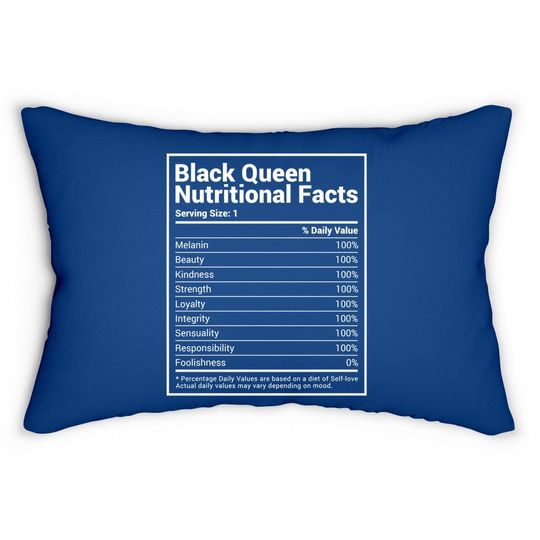 Black Queen Nutrition Facts Proud Black History Month Pride Lumbar Pillow