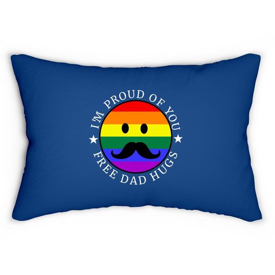 Free Dad Hugs Lgbt Gay Pride Lumbar Pillow
