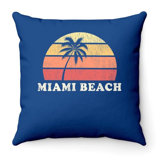 Throw Pillow Miami Beach 70s Retro
