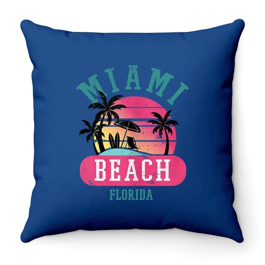 Throw Pillow Miami Beach Florida