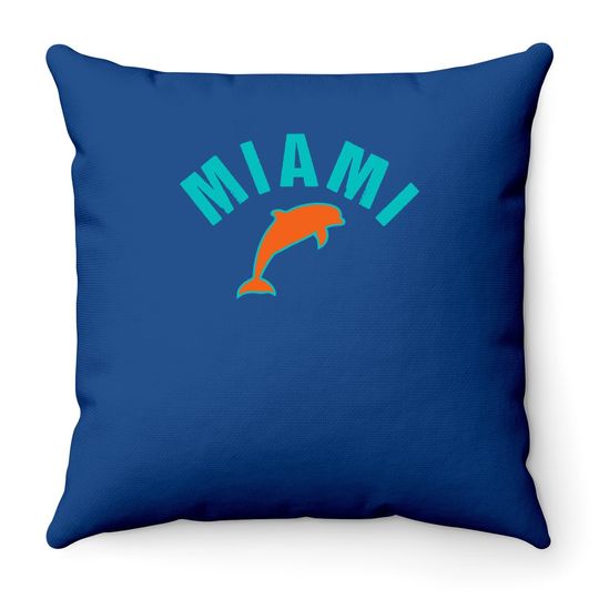 Miami Throw Pillow Retro Dolphin