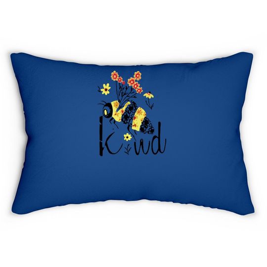 Bee Kind Graphic Floral Lumbar Pillow