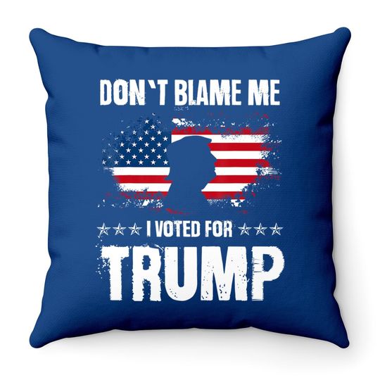 Retro I Voted For Trump Flag Made In Usa, Don't Blame Me Throw Pillow