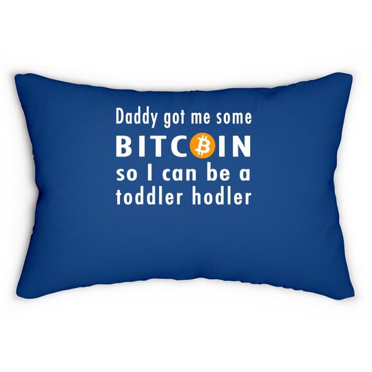 Bitcoin Toddler Hodler Btc Crypto Baby Funny Cute Lumbar Pillow