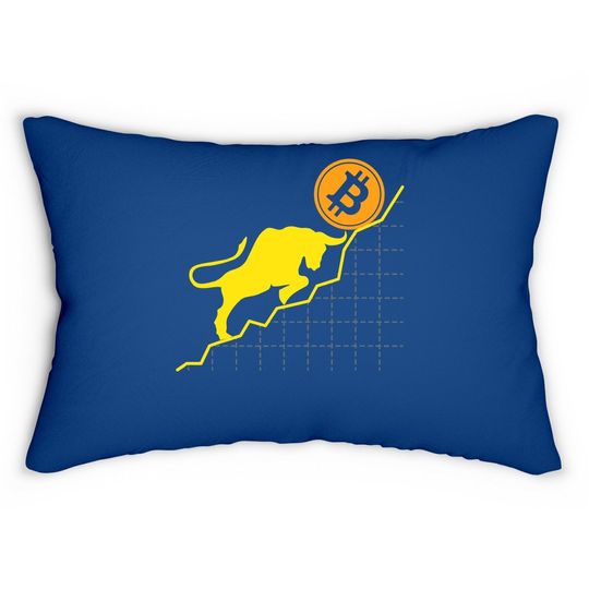 Bitcoin Trader Crypto Asset Trader Bull Trend Art Lumbar Pillow Lumbar Pillow