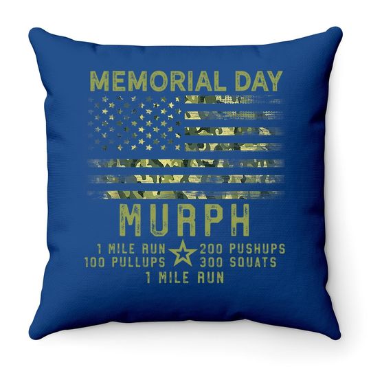 Murph Challenge Memorial Day Wod Workout Gear 2021 Throw Pillow