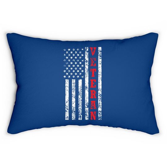 Veteran Day American Flag Lumbar Pillow