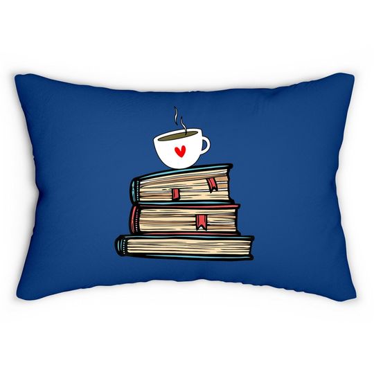 Tea Cup Book Lovers Gifts Book Lumbar Pillow Cute Book Reader Lumbar Pillow Lumbar Pillow