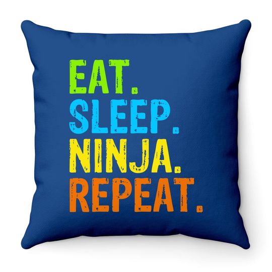 Ninja Karate Eat Sleep Repeat Throw Pillow