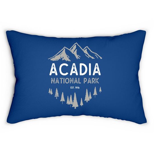 Acadia National Park Lumbar Pillow Est 1916 Vintage Maine Lumbar Pillow