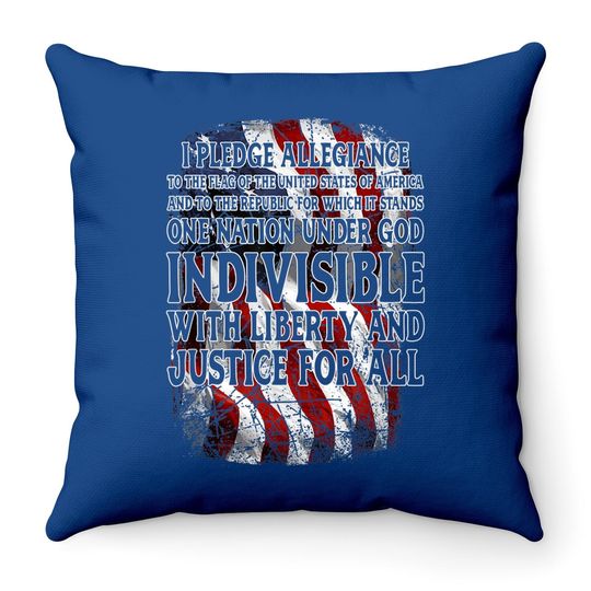 Pledge Allegiance To The Flag Usa Throw Pillow