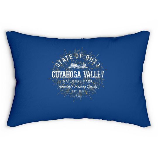 Cuyahoga Valley Vintage Retro Cuyahoga Valley National Park Lumbar Pillow