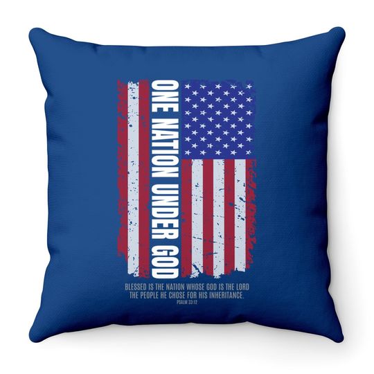 Religious Freedom One Nation Under God Scripture Verse Throw Pillow