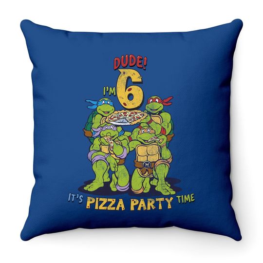 Teenage Mutant Ninja Turtles I'm 6 Dude Pizza Birthday Party Throw Pillow