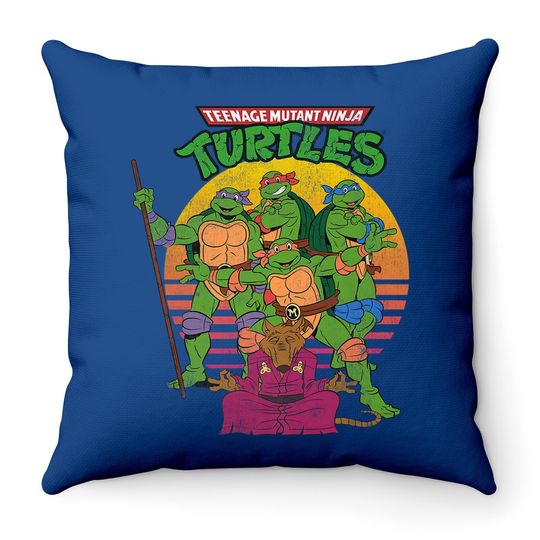 Teenage Mutant Ninja Turtles Retro Sun Group Throw Pillow-throw Pillow
