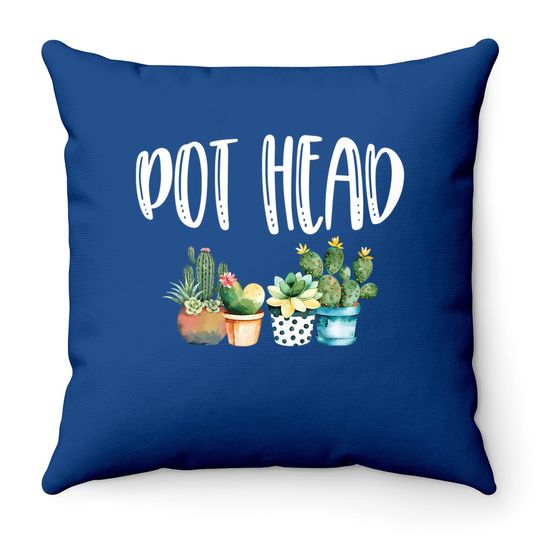 Pot Head Cactus Throw Pillow