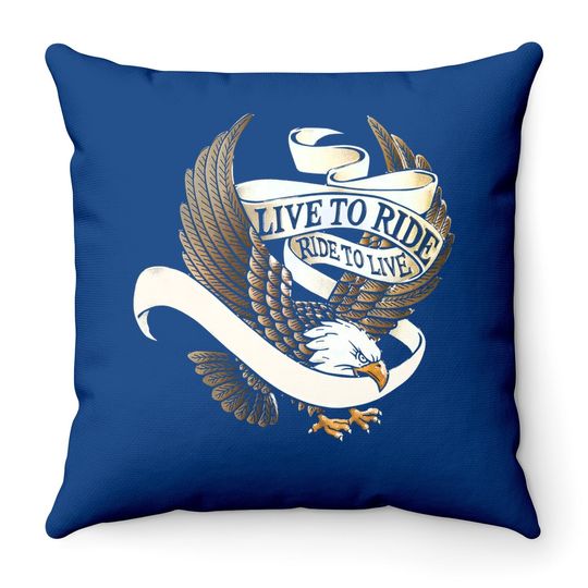 Twisted Sister Ride To Live Live To Ride Throw Pillow