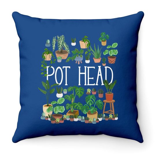 Pot Head Gardener Throw Pillow