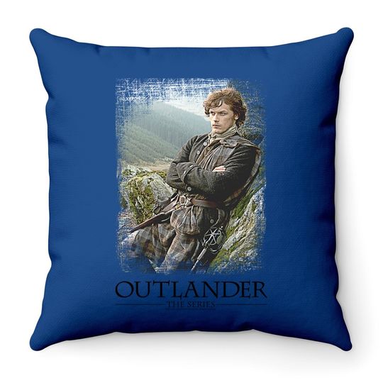 Outlander Jamie With Series Logo Throw Pillow