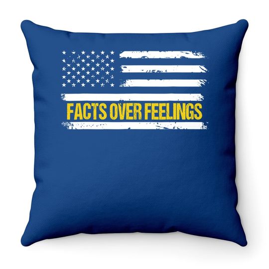 Republican Throw Pillow Facts Over Feelings For Conservatives