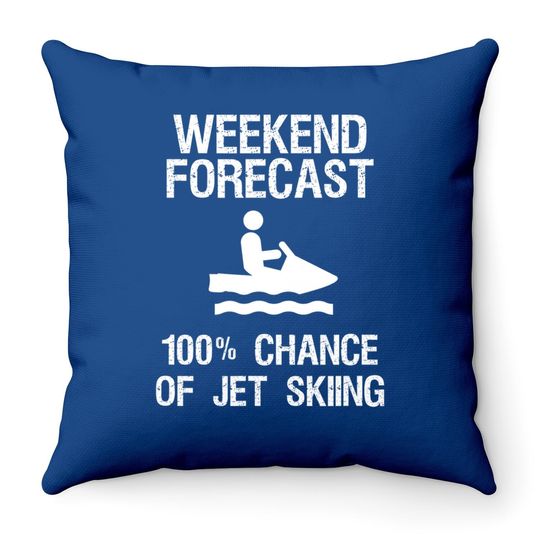 Jet Ski Funny Throw Pillow - Weekend Forecast