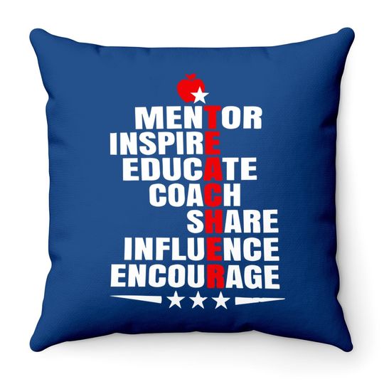 Teacher Mentor Inspire Educate Throw Pillow