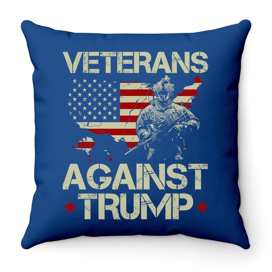 Veterans Against Donald Trump Throw Pillow