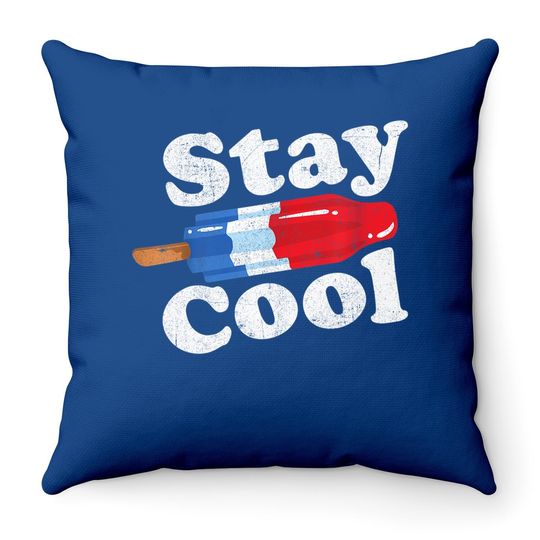 Summer Popsicle Stay Cool Funny Bomb Retro 80s Pop Gift Throw Pillow