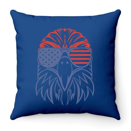 American Bald Eagle Usa Flag Throw Pillow 4th Of July Eagle Usa Throw Pillow