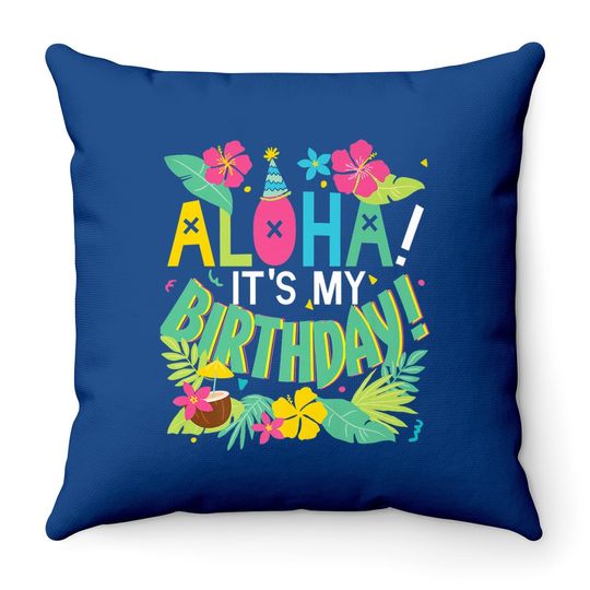 Hawaii Birthday Party Aloha Hawaiian Throw Pillow