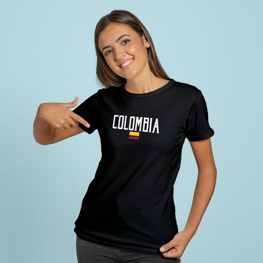 Colombia Flag Vintage White Text Hoodie