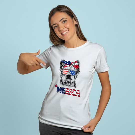 American Flag Yorkshire Terrier Yorkie Mom Hoodie