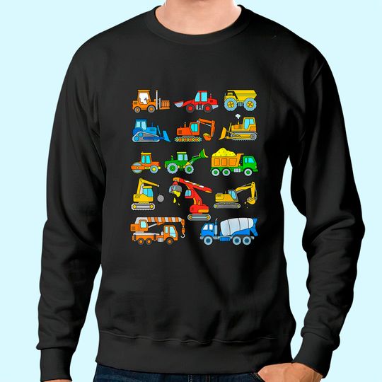 Construction Excavator Sweatshirt for Boys Girls Men and Women Sweatshirt
