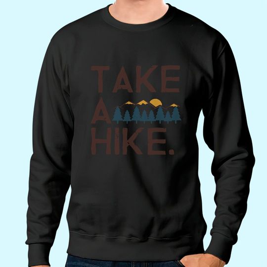 Womens Take A Hike Printed Short Sleeves Sweatshirt Casual Camping Hiking Graphic Tee Tops