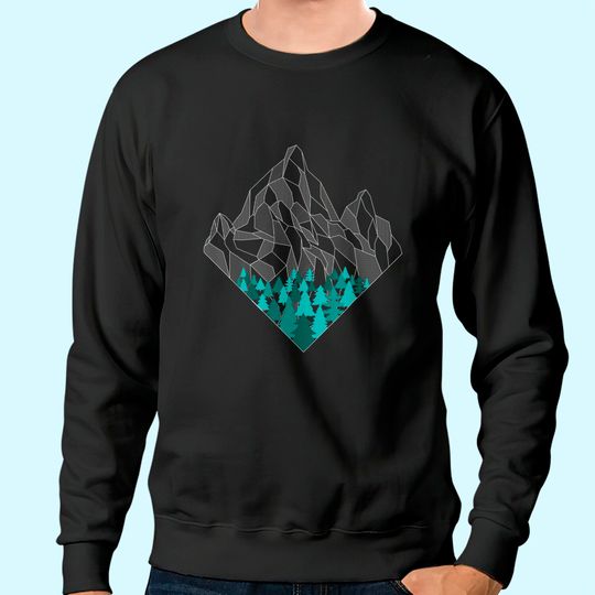 Minimal Mountains Geometry Outdoor Hiking Nature Sweatshirt