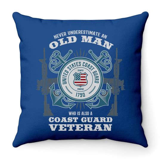 U.s Coast Guard Veteran Throw Pillow