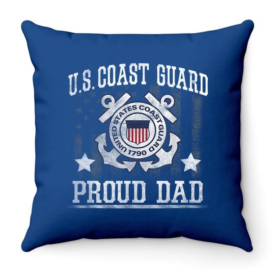 Vintage Us Coast Guard Throw Pillow - Uscg V