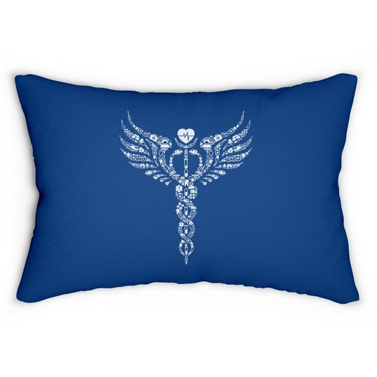 Nurse Caduceus Medical Symbol Nursing Logo Gift Lumbar Pillow