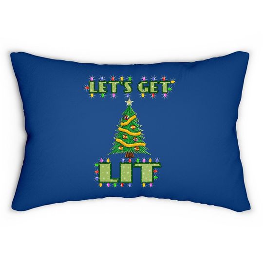 Lets Get Lit Christmas Lumbar Pillow Its Drinking Dirty Adult Pajama Lumbar Pillow